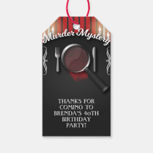 Étiquettes-cadeau Meurtre Mystère Dîner Théâtre Fête