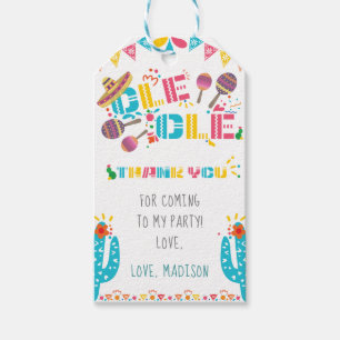 Étiquettes-cadeau Mexique Ole Ole Merci