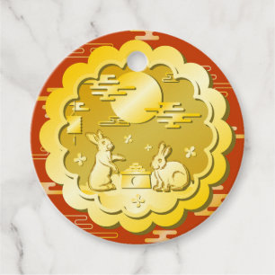Étiquettes Cadeau Mi-automne Festival Gold Mooncake Moon Rabbit