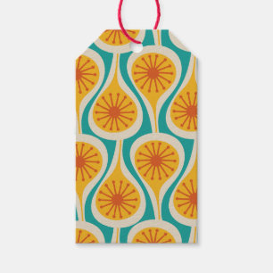 Étiquettes-cadeau Mi-Siècle moderne Atomique gouttes Motif rétro