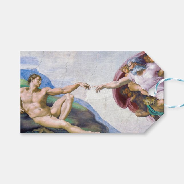 Étiquettes-cadeau Michelangelo - Création d'Adam Isolé (Devant (Horizontal))