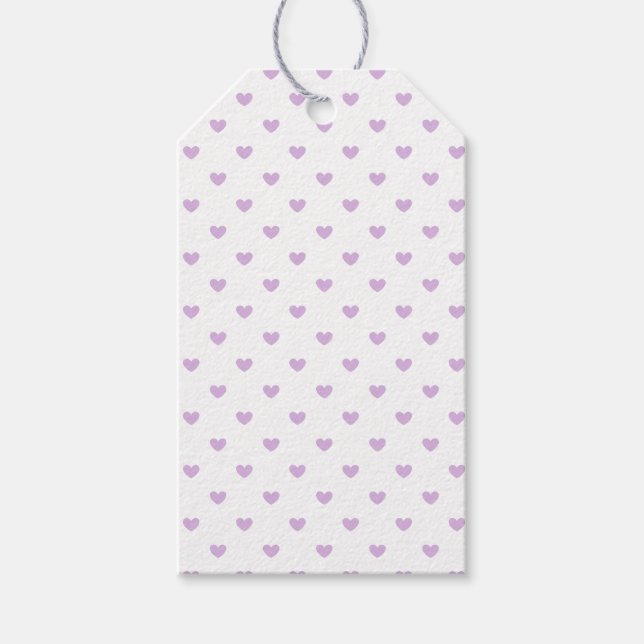 Étiquettes-cadeau Micro Hearts Soft Lilac - White (Devant)