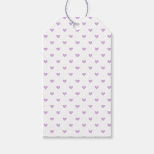 Étiquettes-cadeau Micro Hearts Soft Lilas - Blanc