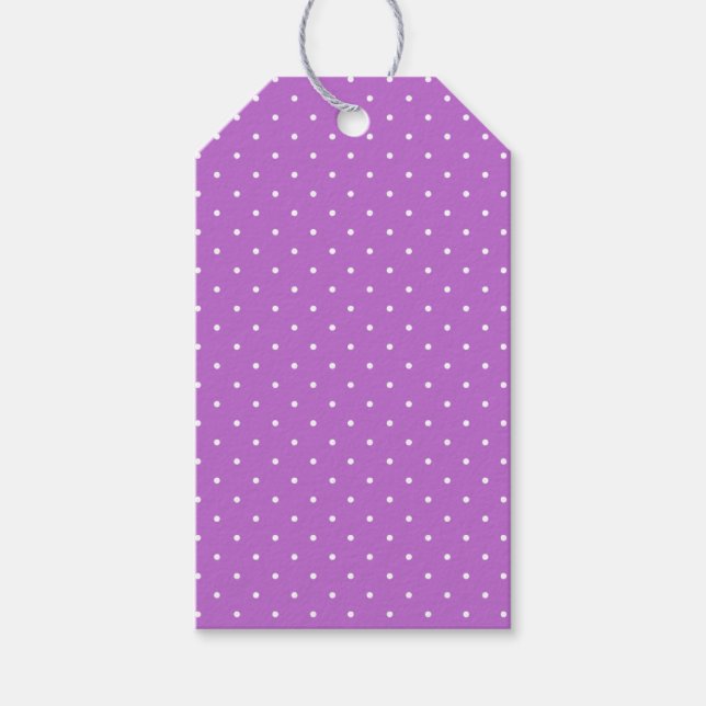 Étiquettes-cadeau Micro pois blanc - Orchidée violet (Devant)