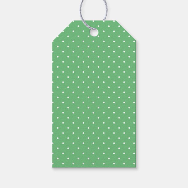 Étiquettes-cadeau Micro pois blanc - Vert Été (Devant)