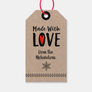 Étiquettes-cadeau Mignon Fantaisiste Fabriqué Avec Amour