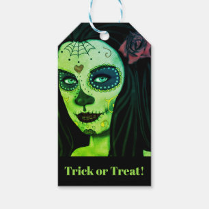 Étiquettes-cadeau Mignon Scary Zombie Gothic Girl Holloween Tags cad