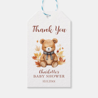 Étiquettes-cadeau Mignonne automne Teddy Ours Baby shower Merci Favo