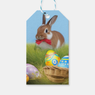 Étiquettes-cadeau Mignonne Bunnyfor Pâques pour une humeur positive