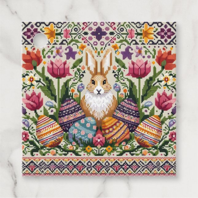Étiquettes Cadeau Mignonne/Colorée Printemps/Pâques (Devant)