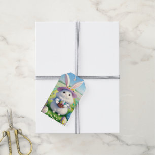 Étiquettes-cadeau Mignonne lapin de Pâques 01