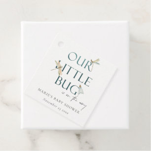 Étiquettes Cadeau Mignonne Notre petit Baby shower Bleu Bleu de libe