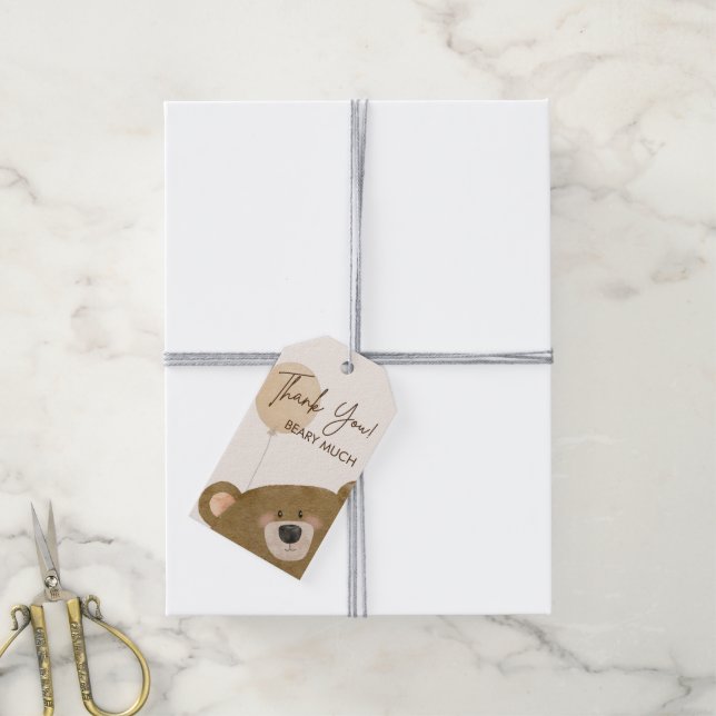 Étiquettes-cadeau Mignonne Ours Nous Pouvons Attendre Baby shower Se (Avec de la ficelle)