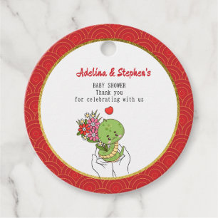 Étiquettes Cadeau Mignonne Serpent Bébé Est Sur Le Chemin Baby showe