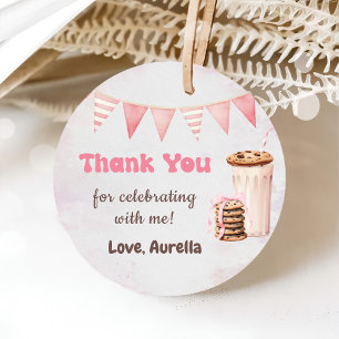 Étiquettes Cadeau Milk Et Cookies Fille Premier Anniversaire