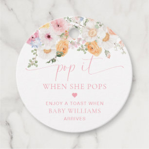 Étiquettes Cadeau Millie Spring Floral Baby shower Pop It