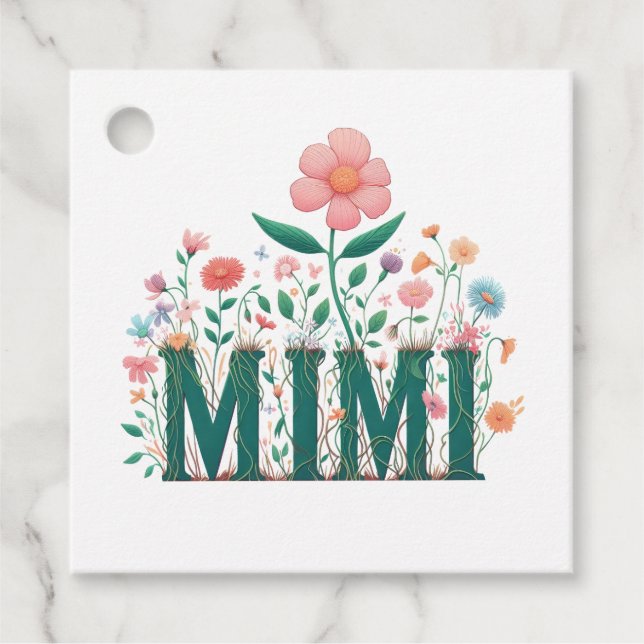 Étiquettes Cadeau Mimi Floral (Devant)