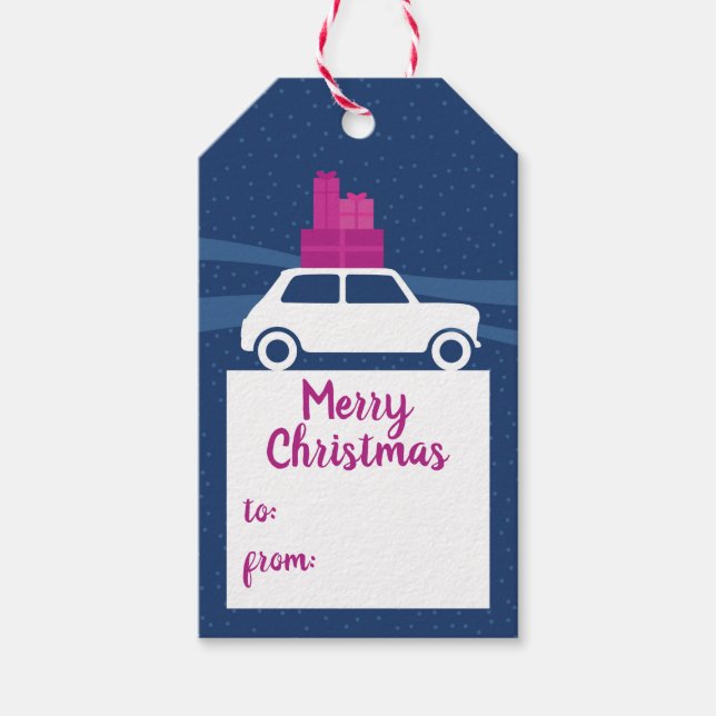 Étiquettes-cadeau Mini Cooper - Trafic de Noël (Devant)