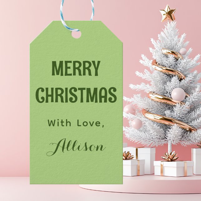 Étiquettes-cadeau Mini Mint Green Retro Joyeux Noël (Créateur téléchargé)