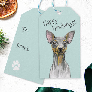 Étiquettes-cadeau Miniature Pinscher Chien Happy Howlidays mignon Ch