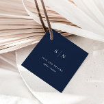 Étiquettes Cadeau Minimal et chic | Mariage bleu Merci<br><div class="desc">Ces élégantes étiquettes de mariage moderne ou de douche nuptiale "amour et merci",  et disposent d'un design simple bleu marine et blanc de texte qui respire le style minimaliste. Ajoutez vos initiales ou votre monogramme pour les rendre complètement vôtres.</div>