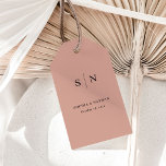 Étiquettes-cadeau Minimal et chic | Mariage en terre cuite<br><div class="desc">Ces étiquettes cadeau de mariage en terre cuite moderne et élégante sont dotées d'un design en texte noir simple qui dégage un style minimaliste. Ajoutez vos initiales ou votre monogramme pour les rendre complètement vôtres.</div>