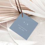 Étiquettes Cadeau Minimal et chic | Merci Dusty Mariage bleu<br><div class="desc">Ces élégantes étiquettes de mariage moderne ou de douche nuptiale sont "love and Merci",  et présentent un design de texte bleu et blanc poussiéreux qui respire le style minimaliste. Ajoutez vos initiales ou votre monogramme pour les rendre complètement vôtres.</div>