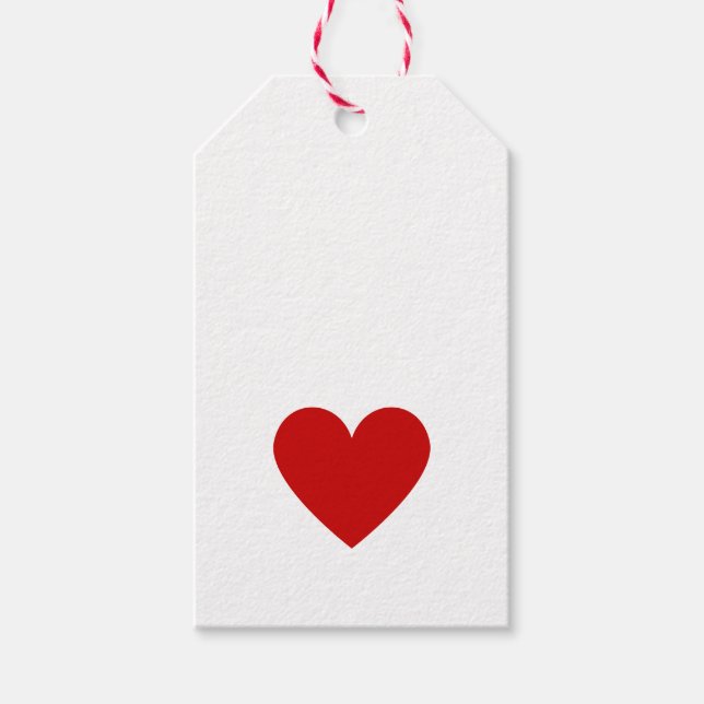 Étiquettes-cadeau Minimal Red Heart Love Simple Moderne Valentine (Devant)