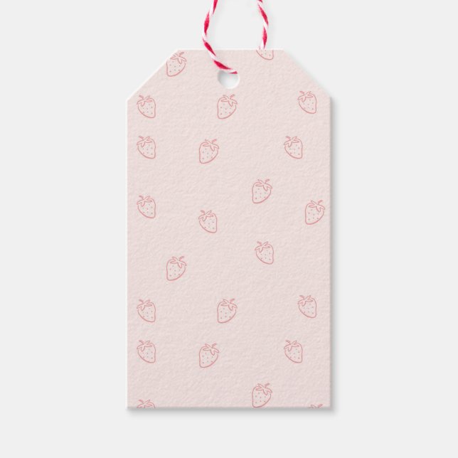 Étiquettes-cadeau Minimalisme de la Fraise (Devant)