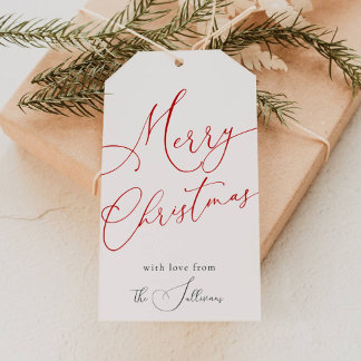 Étiquettes-cadeau Minimalist Merry Christmas Script Gift Tag