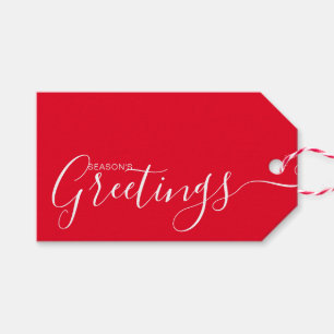 Étiquettes-cadeau Minimaliste blanc rouge Bonnes Fêtes