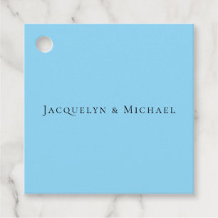 Étiquettes Cadeau Minimaliste Bleu Simple Élégant Nom Classique