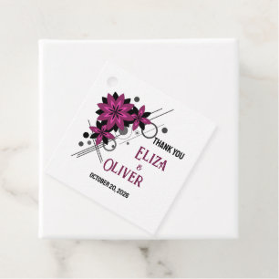 Étiquettes Cadeau Minimaliste élégant moderne luxe floral bordeaux