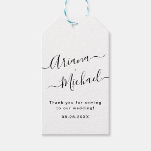Étiquettes-cadeau Minimaliste Elegant noir blanc Mint pour être Mari
