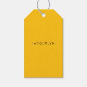 Étiquettes-cadeau Minimaliste Jaune Orange Simple Élégant Moderne No