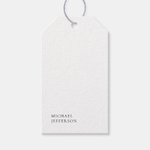 Étiquettes-cadeau Minimaliste Moderne Noir & Blanc Uni