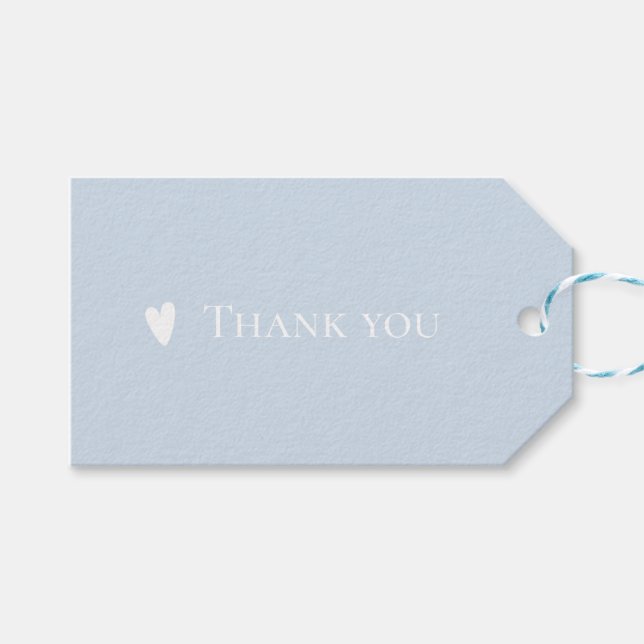 Étiquettes Cadeau minimaliste moderne Pastel Blue  (Devant (Horizontal))