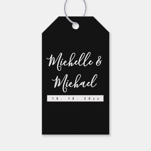 Étiquettes-cadeau Minimaliste Moderne Professionnel Noir (Devant)