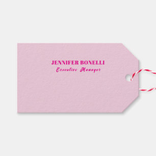 Étiquettes-cadeau Minimaliste rose tendance personnalisé nom personn