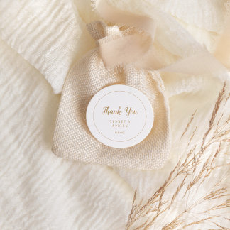 Étiquettes Cadeau Minimaliste simple|Merci Mariage de trames d'or