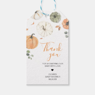 Étiquettes-cadeau Minimaliste Un Petit Baby shower Citrouille Favori