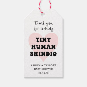 Étiquettes-cadeau Minuscule Humain Shindig Baby shower moderne Favor