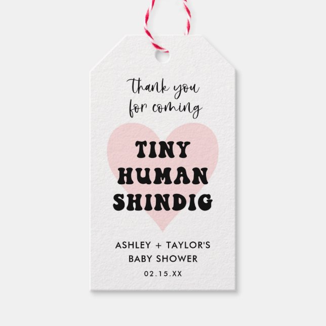 Étiquettes-cadeau Minuscule Humain Shindig Baby shower moderne Favor (Devant)