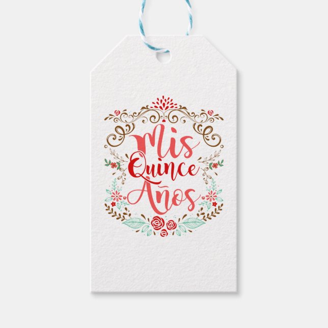 Étiquettes-cadeau Mis Quince Anos Quinceanera 15e anniversaire (Devant)