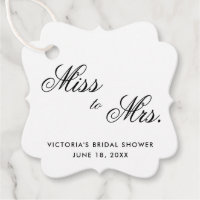Miss à Mrs Élégant Mariage Black and White Shower