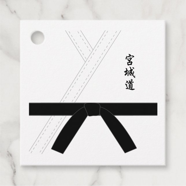 Étiquettes Cadeau Miyagi do Karate Black Belt Karate (Devant)