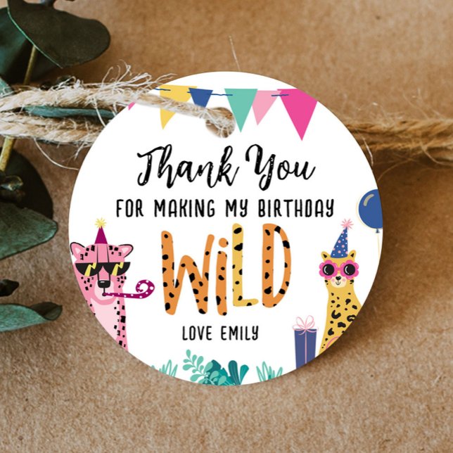 Étiquettes Cadeau Mod Party Animaux Anniversaire de l'enfant favoris (Créateur téléchargé)