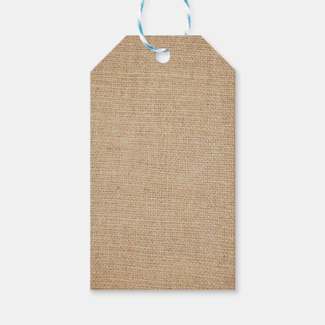 Étiquettes-cadeau Modèle - Arrière - plan Burlap (Devant)
