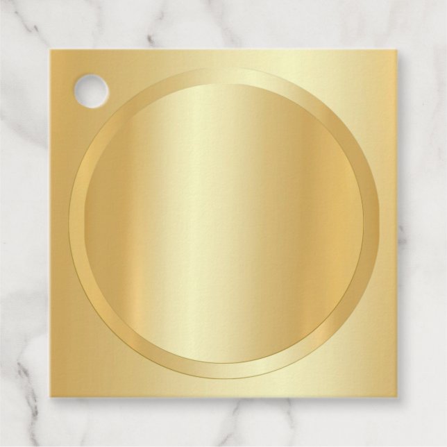 Étiquettes Cadeau Modèle blanc élégant Gold Look Ajouter votre texte (Devant)
