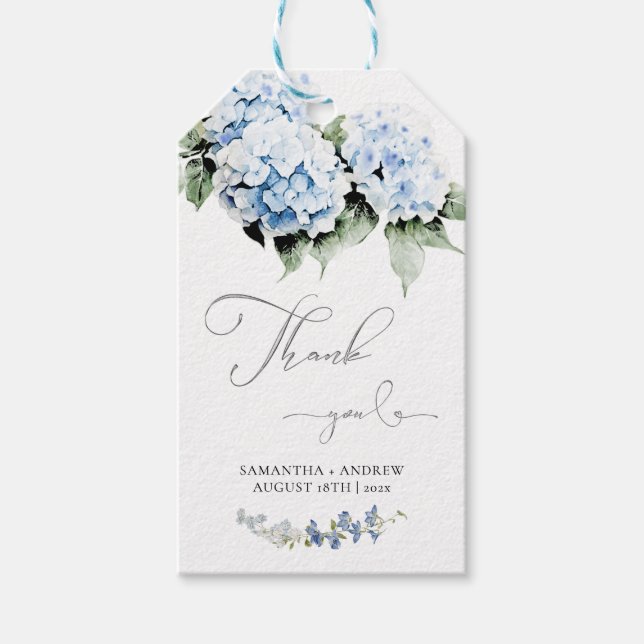 Étiquettes-cadeau Modèle cadeau Mariage Hydrangea personnalisé (Devant)